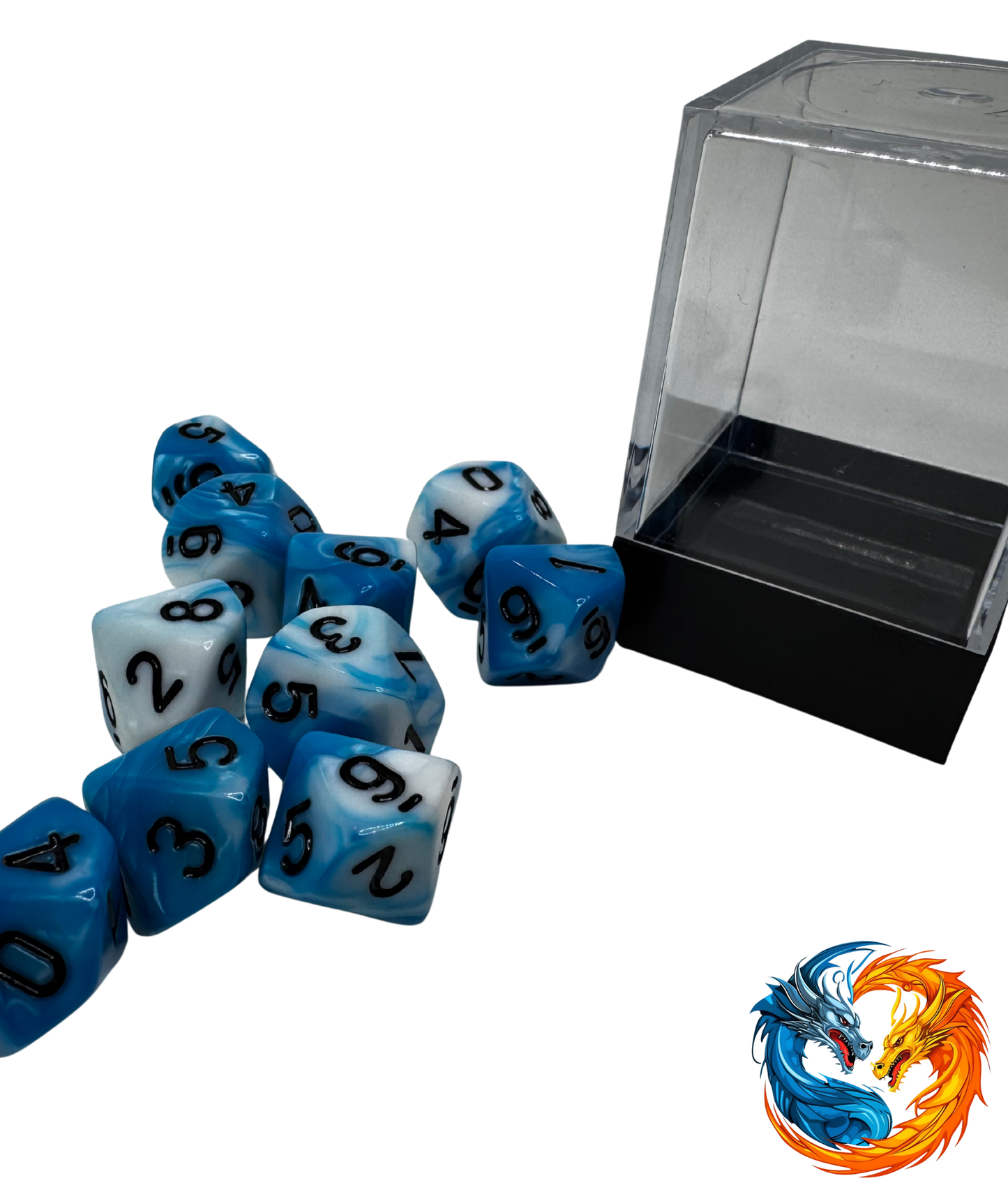 Dice D10 box (various colours)