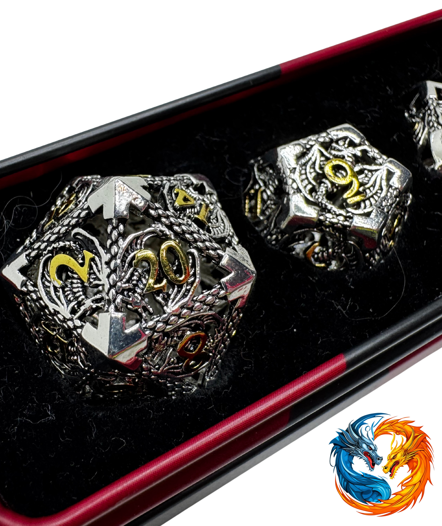 Metal Dice - Hollow Dragon (Various Colours)